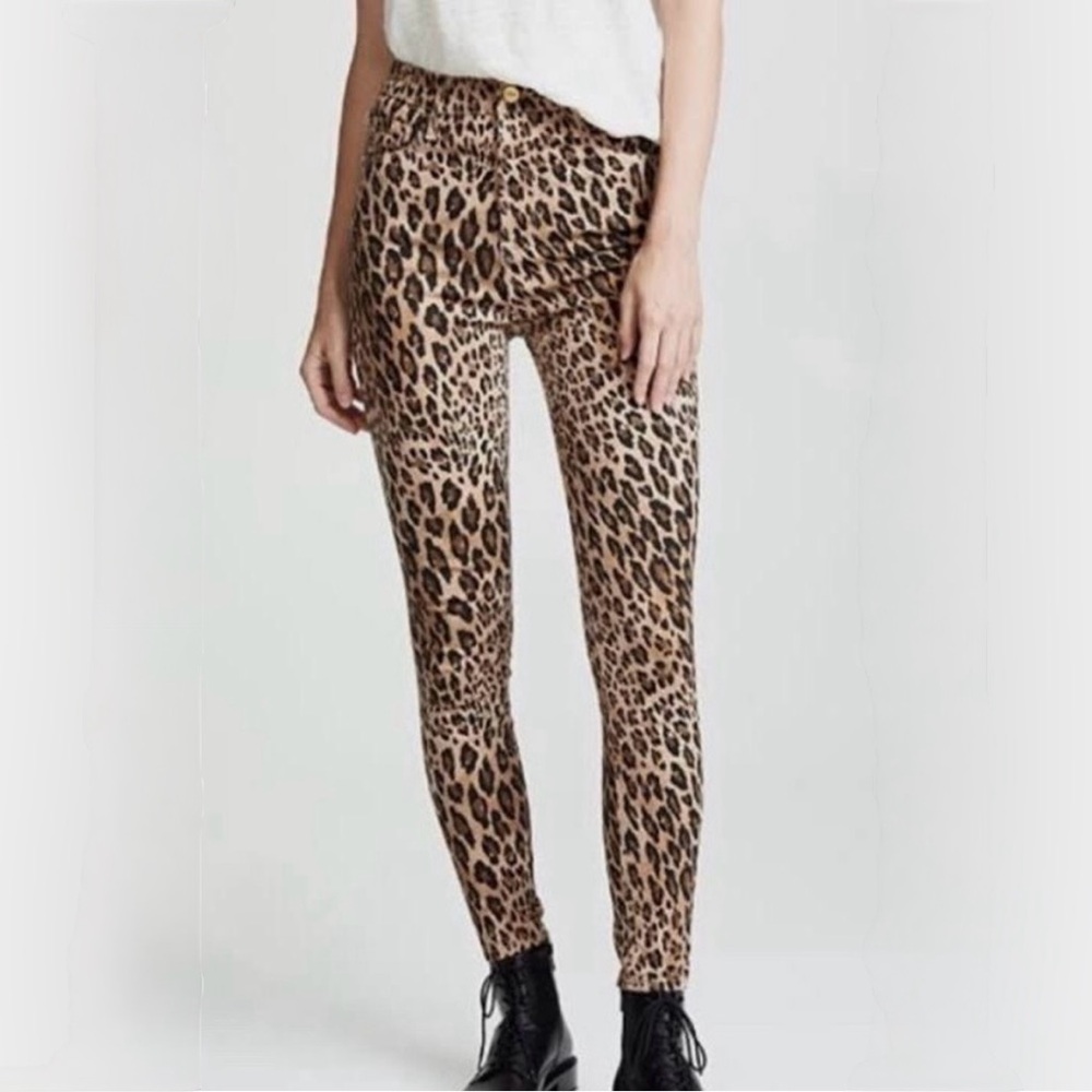 Frame denim animal print jeans Ali high rise cigarette